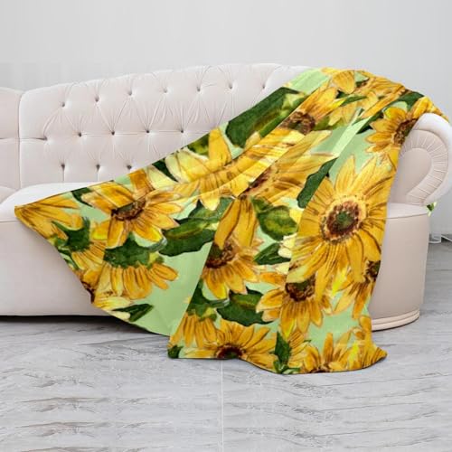 Couverture polaire légère contre le froid pour canapé et lit jaune - 5