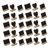 WEKAMOS 30 juegos Tableros de Mensajes de Madera Multifuncionales Reutilizables para Escritorio Superficies Negras Decorativas para Hogar Bares y Eventos