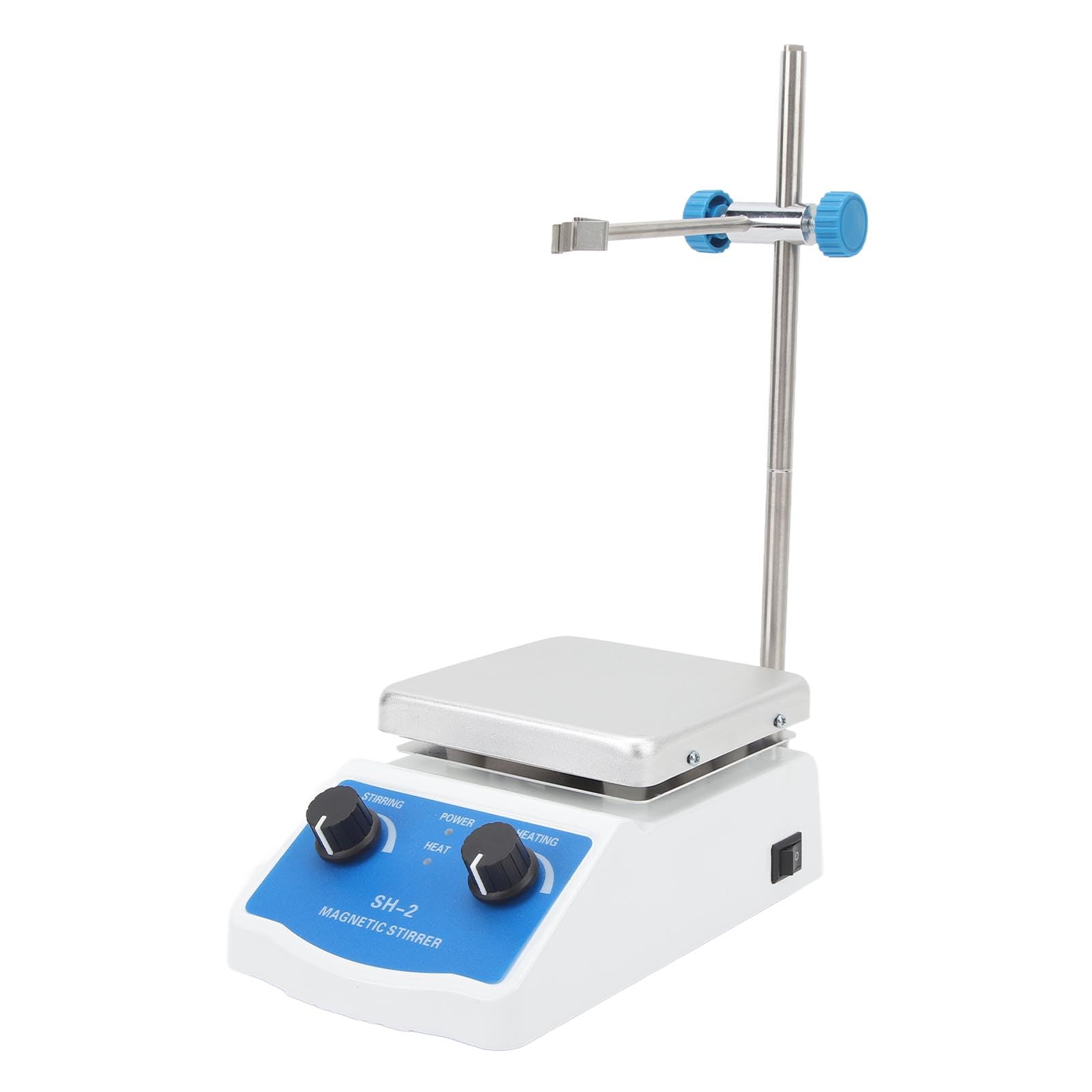 Magnetrührer Heizplattenmischer 2000 Ml Rührkapazität Laborrührer Heizplatte 180 W Maximal 662 ℉ 350 ℃ 100-1600 U/min Stufenlos Einstellbar für Labor (EU-Stecker 220 V)