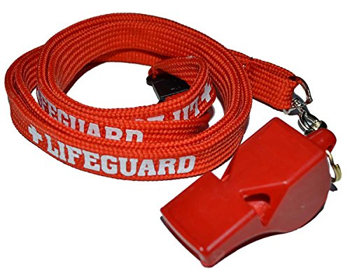 Lifeguardgear Sifflet classique rouge 40 + cordon blanc imprimé Lifeguard Cover