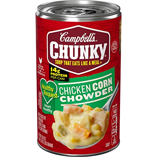 Campbell's Chunky Soup, Healthy Request Chicken Corn Chowder Soup, 18.8 Oz Can