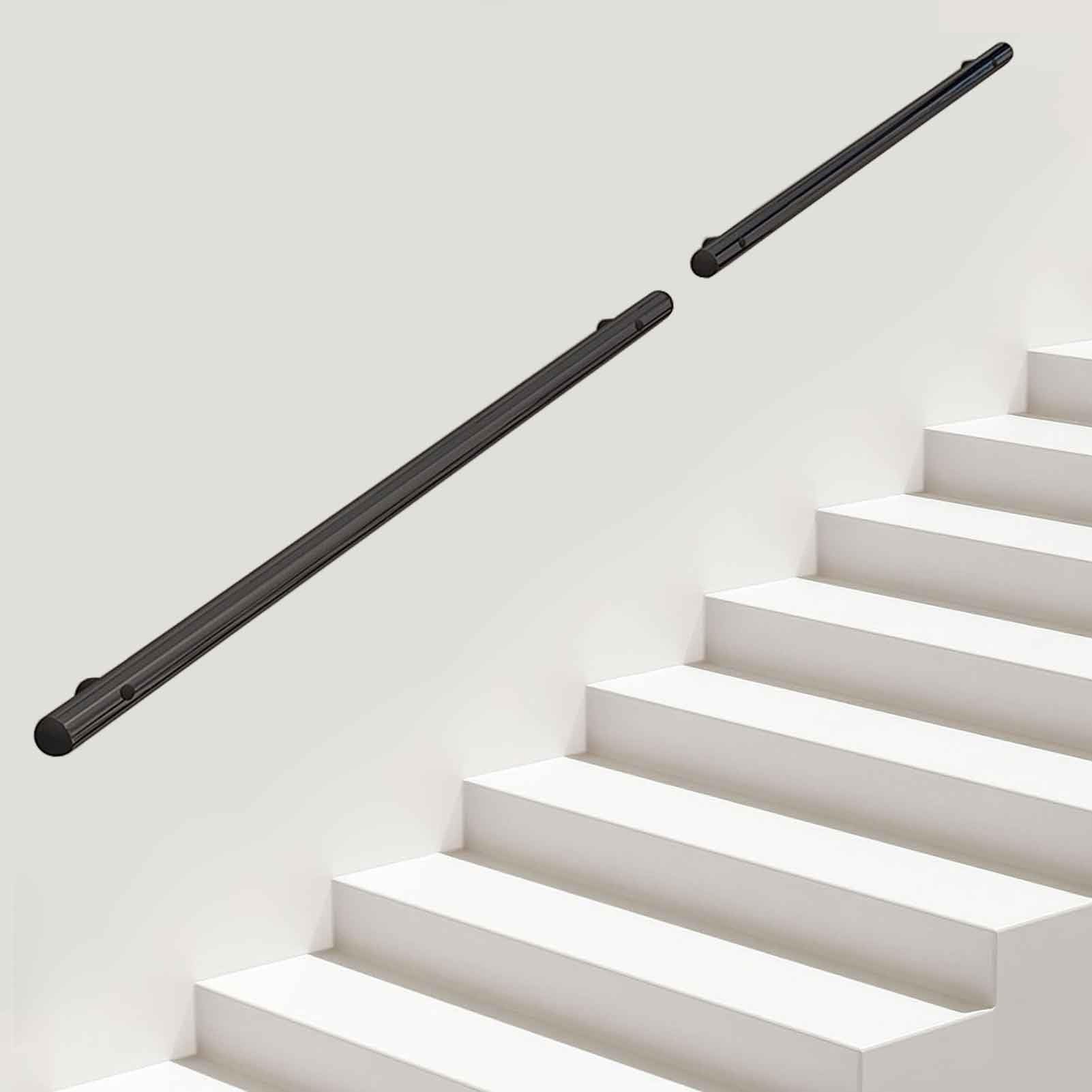RRrawgff Modern Stairs Handrail, 30cm-600cm Stainless Steel Round Pipe Staircase Banister Hand Rails Wall Mount Stairway Railings Safety Support Handle(17ft/510cm)