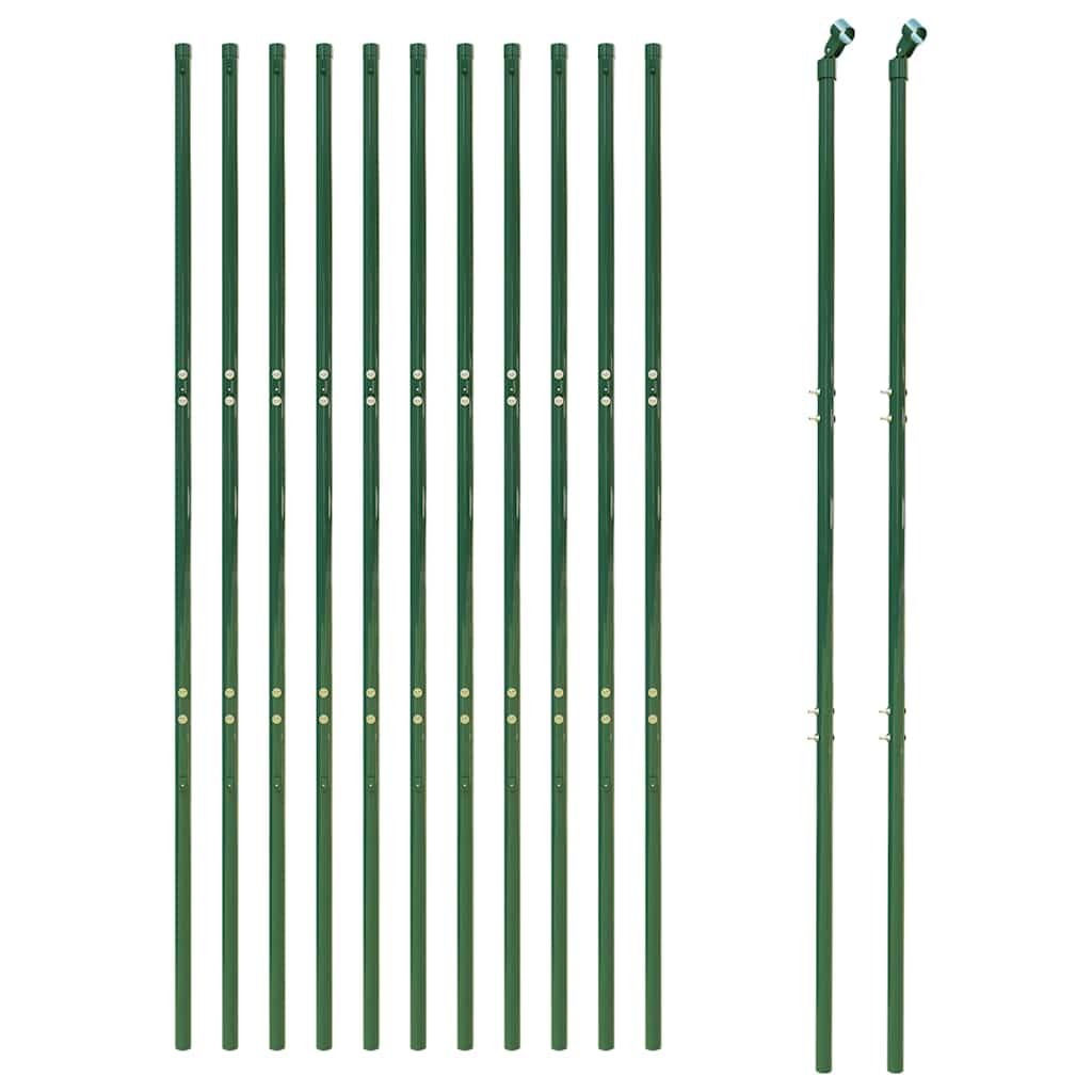 Valla de malla de alambre galvanizado, color verde, 0,8 x 10 m, de acero para la delimitación segura de parcelas y recintos para animales