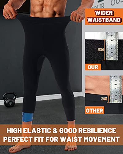LMCOB Sauna Sweat Short Pants for Men Hot Thermo Sauna Leggings Compression Hight Waist Pants Workout Body Shaper Sauna Suit3