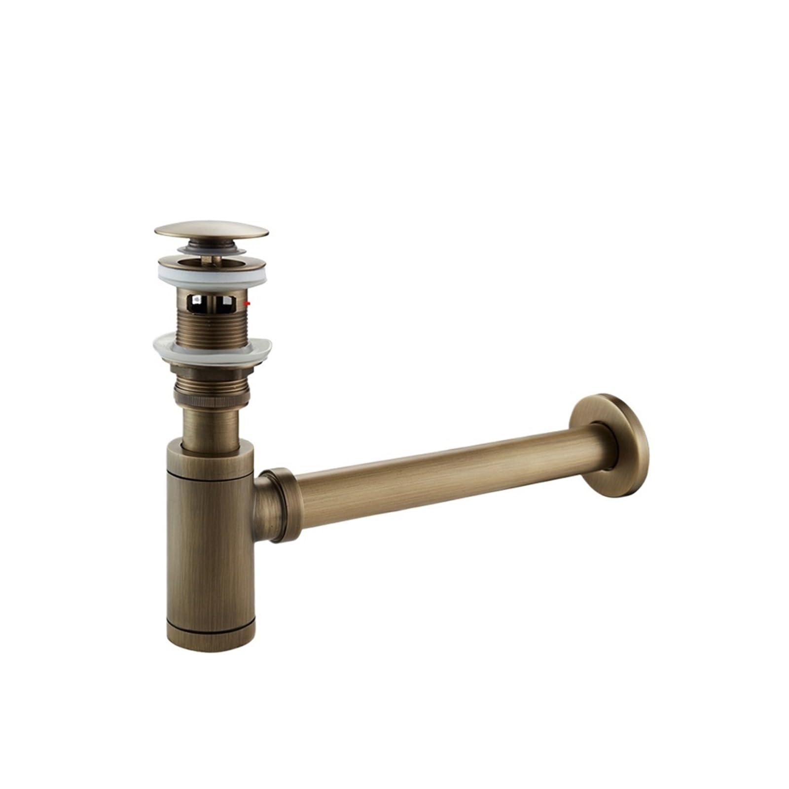 P Type Trap Bathroom Basin Bottle Trap Drain with Sink Pop Up Siphon Fixture P-Trap Hose for Home Renovation for Home(Antique Overflow)