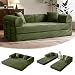 79" Convertible Futon Sofa Bed,Boneless Couch for Living Room | Olive Green
