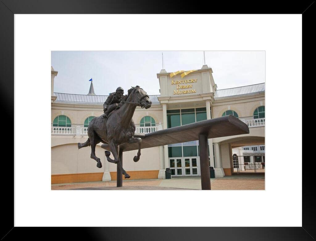 Amazon Com Poster Foundry Barbaro Memorial Statue Kentucky Derby Museum Photo Matted Framed Art Print Wall Decor 26x Inch Posters Prints