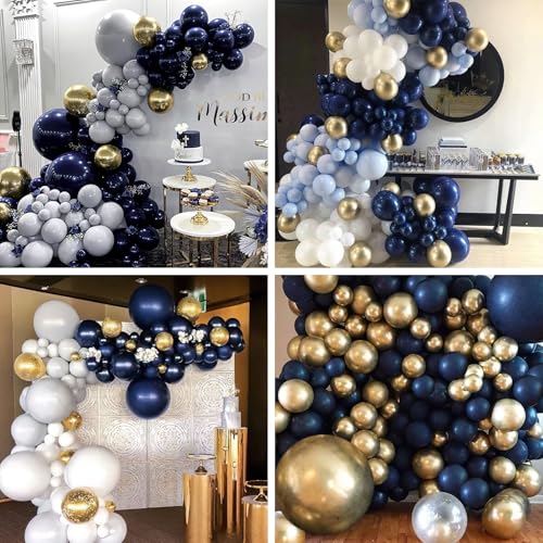Image of PartyWoo Navy Blue Balloons 20pcs 18 Inch Matte Helium Dark Blue Latex Balloons for Graduation Wedding Anniversary Sports Theme Boy Baby Shower Men Birthday Bachelorette Party Decorations Blue-Y72