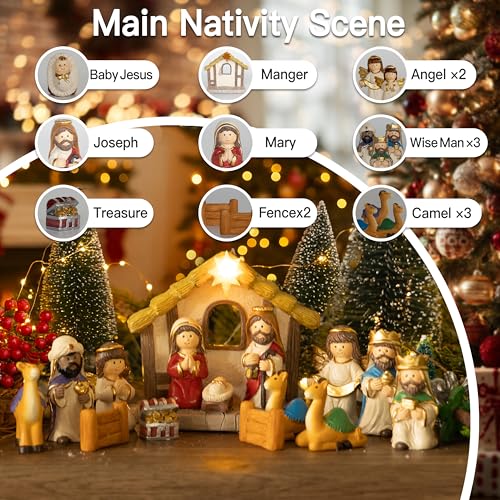 Nativity Advent Calendar 2026 Kids - 24 Days Light-Up Nativity Scene Set - image 4