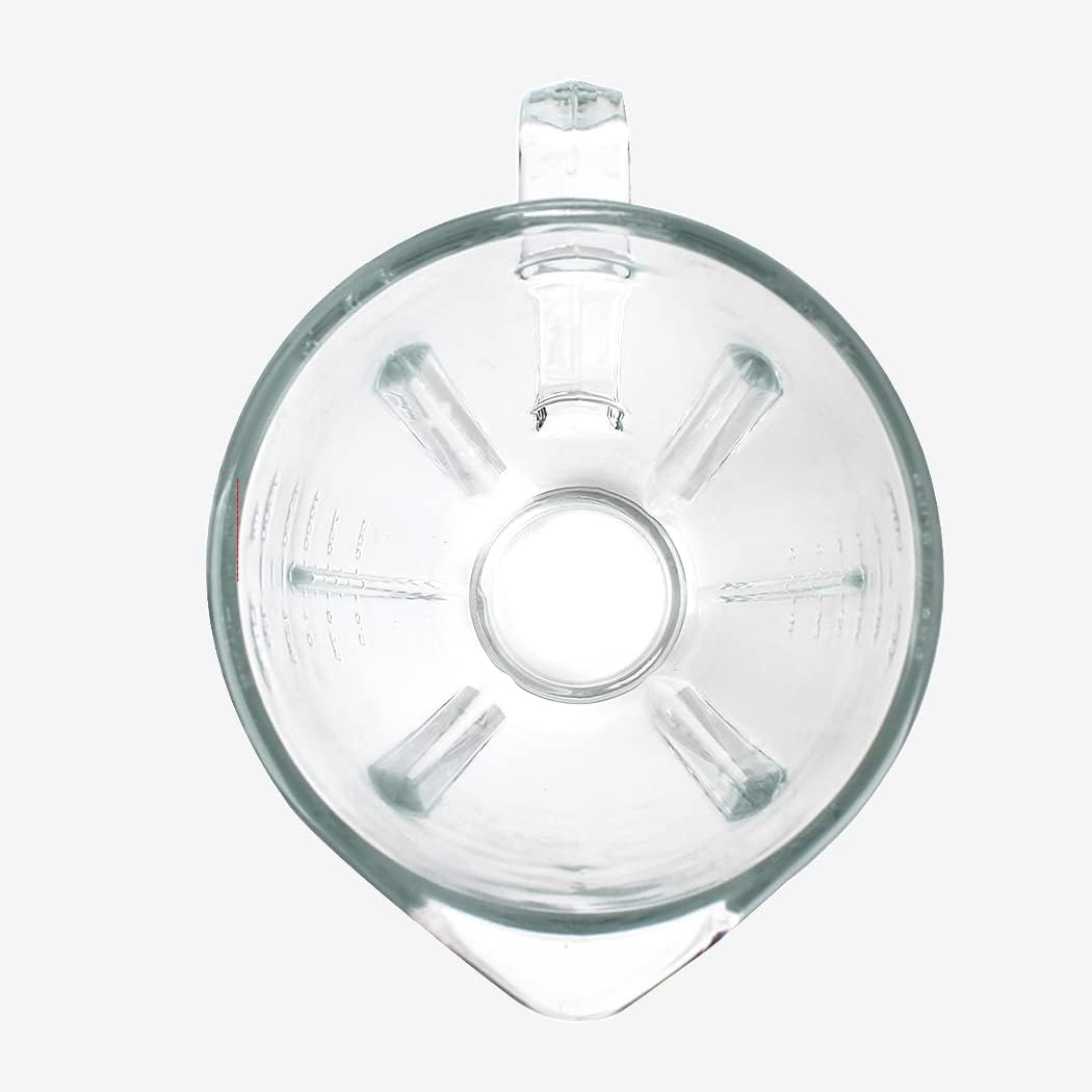 Anbige Replacement parts Round Glass Jar with lid, Compatible with Hamilton Beach Blenders (6 cup)