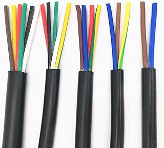 17 AWG 1MM2 RVV 2/3/4/5/6/7/8/10/12/14/16/18 Cores Pins Copper Wire Conductor Electric RVV Cable Black (Size : 20 cores 2 Meters)