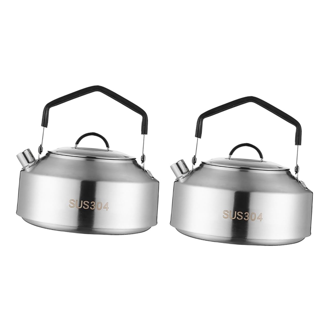 Toyvian 2 Piezas Tetera De Acero Inoxidable Hervidor De Agua Para Acampar Portátil Ligero Tetera De Campamento Al Aire Libre s Para Acampar Para Plata