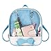 PG6 FF1 Candy Leather Bow Backpack Clear Beach Girls Bag Ita Bag, Blue, One Size