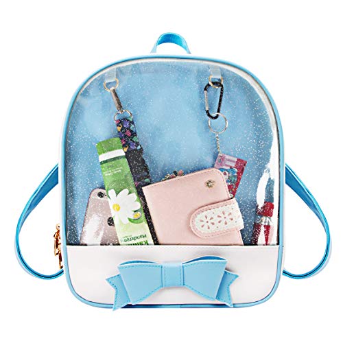 FF1 Candy Leather Bow Backpack Clear Beach Girls Bag Ita Bag