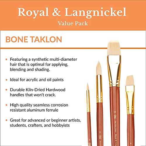 Royal Brush Manufacturing Royal And Langnickel Zip N' Close 12-Piece Brush Set, Firm Bone Taklon #TOP2