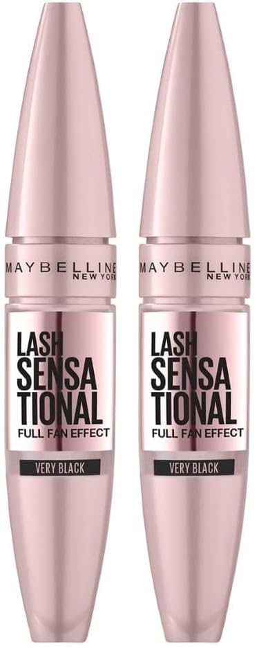 Maybelline Lash Sensational Mascara – Lengthening & Volumizing, Washable Very Black
