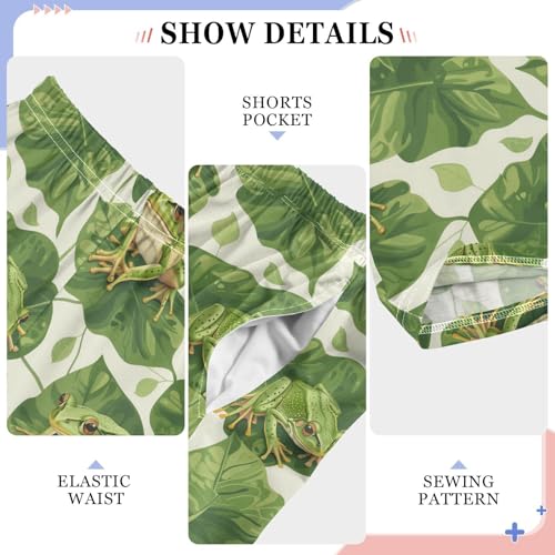 Frog and Leaf Boys Long Pants Soft Trousers Elastic Waist Kids Lounge Bottoms with Pockets S-XL4