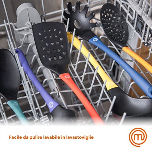 MasterChef Set Utensili Cucina con Mestoli, Spatola, Cucchiaio, Leccapentole, Set Pasticceria e Altro AntiGraffio e Resistente al Calore, Casa Accesori Antiaderente, Multicolore - immagine 6