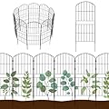 KIMAZO 32.5in (H) x 10ft (L) Tall Decorative Garden Fence - 7 Pack Garden Fencing, Rustproof Metal Wire Panel Border Animal Barrier for Dog, Flower Edging for Yard Landscape Patio Outdoor Decor