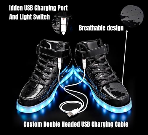 IGxx LED Light Up Shoes for Men USB Recharging High Top LED Sneakers Women Kids4