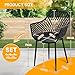 buybyroom Gartenstühle 4er Set,Outdoor Sessel Skandinavisch,Balkonmöbel Loungesessel Outdoor für Kleiner Balkon,Terrassenstühle 120kg Belastbar,Schwarz