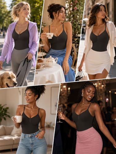 Image of SHAPERX Women's Shapewear Bodysuit Tummy Control Body Shaper Waist Snatching Seamless Brief Body Suit