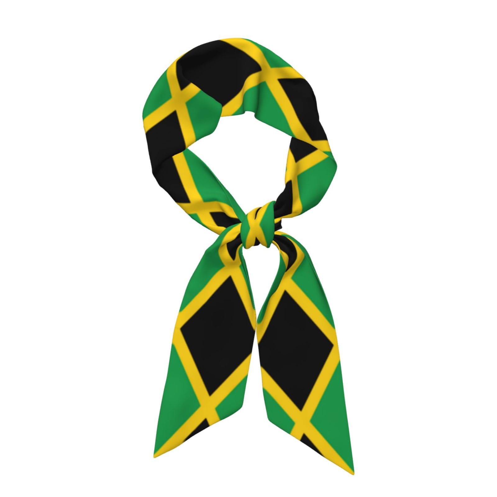 EdWal Flag Of Jamaica Printed Scarves, Fashion Women'S Scarf, Women'S Fashion Oblique Angle Satin Scarfs