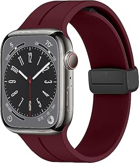 V VOLT Compatible with Apple Watch Ultra Band 49mm 45mm 44mm 42mm, Soft Silicone Sport Strap with Magnetic Clasp Compatible with iWatch Series 8/Ultra/7/SE/6/5/4/3/2/1 L