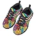 Pinupub Boys Girls Sneakers Size 5 Colorful Flowers Stripes Print Cute Fashion Running Walking Tennis Shoes