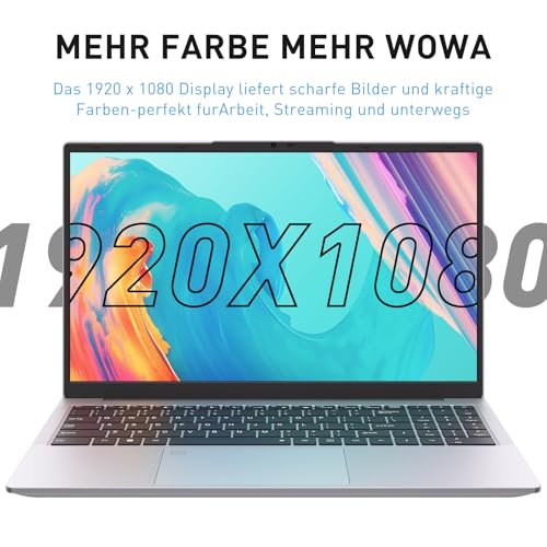 Auusda Laptop 15,6 Zoll Notebook, 32GB DDR4 RAM 1TB SSD, 3050E Prozessor, Fingerabdrucksensor, beleuchtete Tastatur, Ziffernblock, Privacy-Kameraabdeckung, leichtes Notebook für Schule & Büro 3