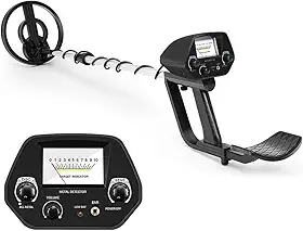 Detectores de metais leves para crianças e adultos - detector de metais à prova d'água para iniciantes com bobina de 20 cm - detectores de metal de nível básico com haste ajustável para
