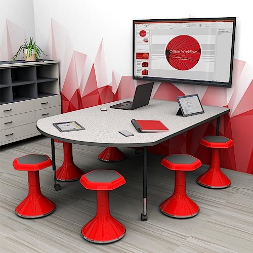 Image of Learniture Backless Active Learning Stool for Preschool Classrooms, Active Learning Wobble Chair with Rocking Motion, 12 inch H, Graphite