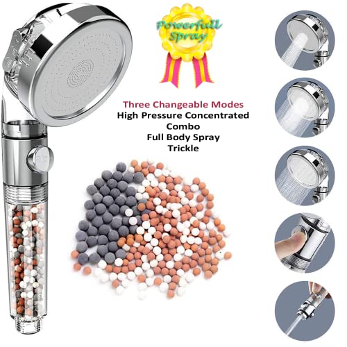 AYI Regadera Filtrada con Soporte, Manguera Metálica, Alta Presión, Manual, Purificadora de Agua Dura, Suavizador, Multi Modos, para Piel y Cabello Suave miniatura 6