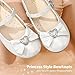 Dream Pairs ANGEL-22 Mary Jane Front Bow Heart Rhinestone Buckle Ballerina Flat (Toddler/ Little Girl) New, White, 5 M US Toddler