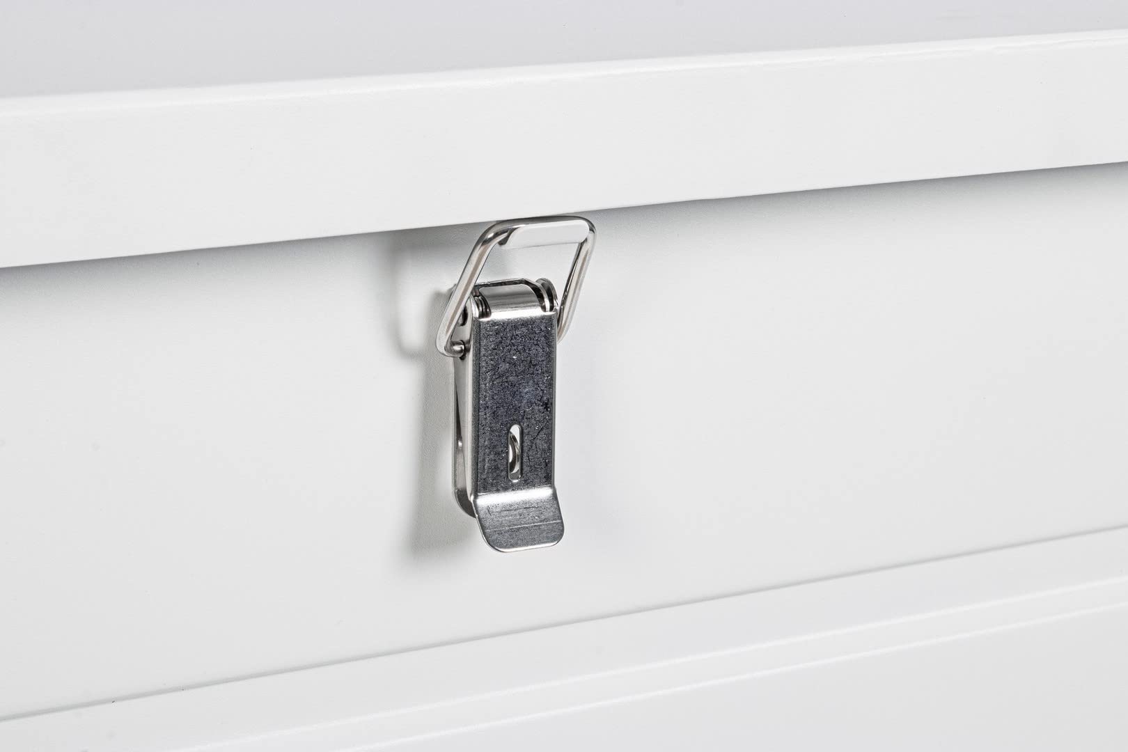 Decor Space Coffre de coffre Atlantic porte-coussins extérieur en aluminium avec roues (Blanc)