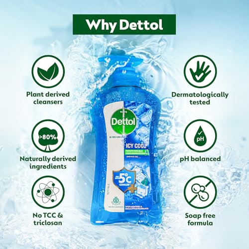 Image of Dettol Body Wash and Shower Gel for Women and Men,Icy Cool & Lime Fresh - 500ml each | 12h Odour Protection | Long Lasting Freshness