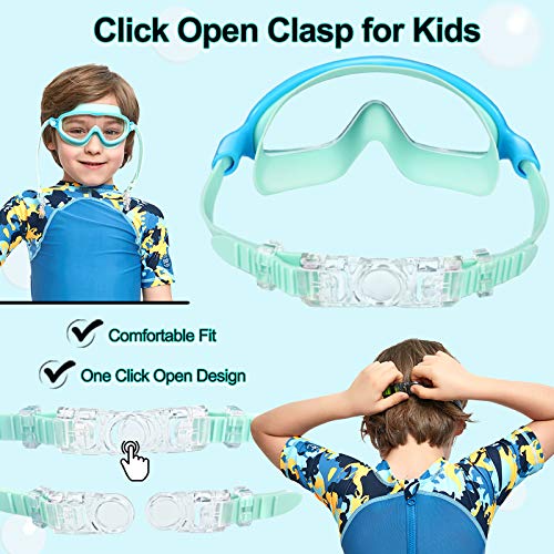 Seago 2 Pack Swim Goggles for Kids 3-14 Anti-Fog & UV Wide View Boys Girls - image 4