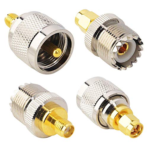 YILIANDUO RF Antenne Adapter SMA auf UHF PL259 4 Typ Set SMA an SO239 Nickel Stecker Buchse für Baofeng Walkie Talkie Handheld SDR Ham Radio CB Funk MEHRWEG Cover