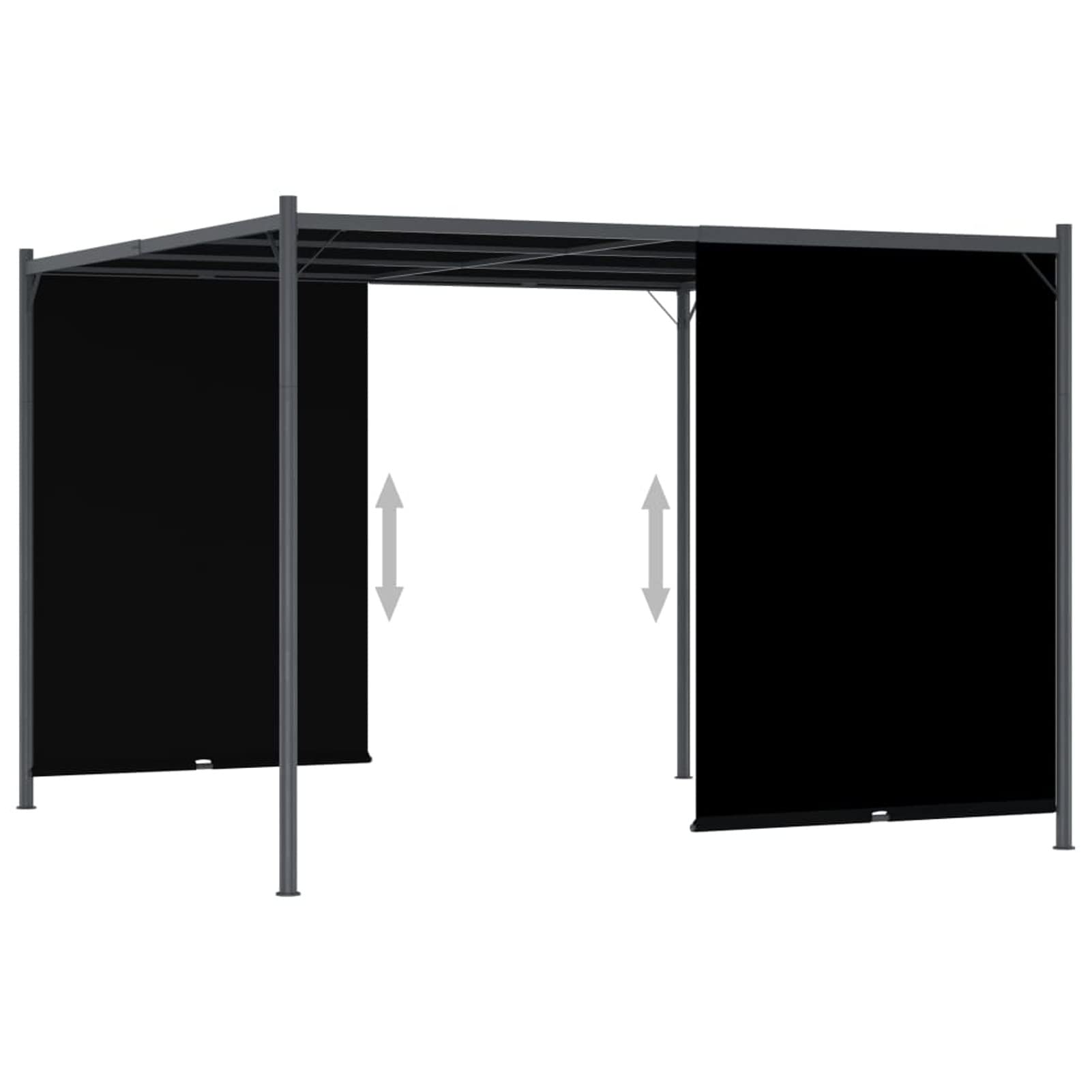 Pergola da Giardino con Tetto Retrattile 3x3 m Antracite,Gazebo Pergola Con Telo Impermeabile Richiudibile E Struttura Rettangolare In Acciaio Inossidabile Ad Alta Densità,Per Arredo Giardino,Te