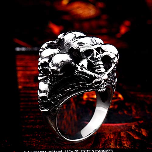 Image of Genuine Stainless Steel Ring Jewelry for Men Fashion Punk Biker Skull Rings