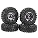 SPYMINNPOO 4pcs RC Crawler Car Tyre, Metal Wheel Hub Accessory Tire 1/10 RC Car 2.2 Inch Tire & Wheel Sets Wheels & Tires ()
