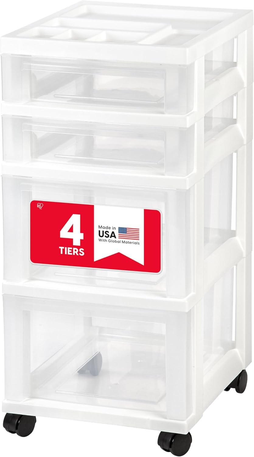 IRIS USA 4-Drawer Rolling Storage Cart