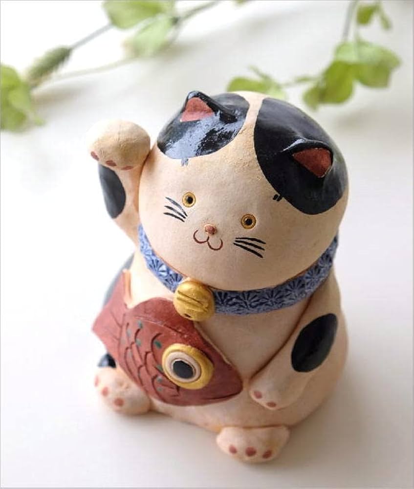 Amazon.co.jp: 招き猫 おしゃれ 置物 オブジェ 陶器 かわいい