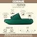 CUSHIONAIRE Feather EVA Slides for Women – Comfortable Slip On Womens Slippers, Indoor Outdoor Shower Shoes, Beach Essential Cloud Slides, Emerald 8