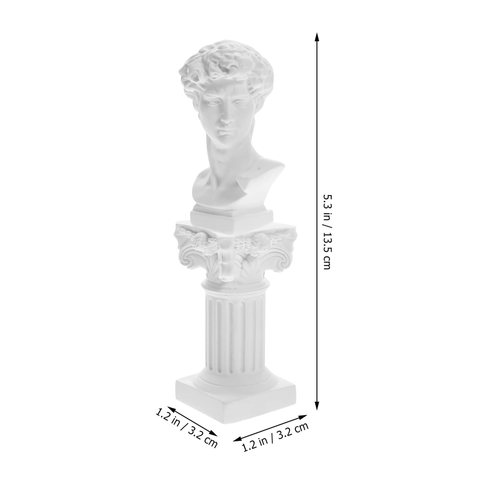 HOMSFOU Statua Greca David in Resina 5.31 Pollici Con Colonna Romana Decorazione Leggera Per Casa Ufficio Giardino Stabile E Facile Da Trasportare