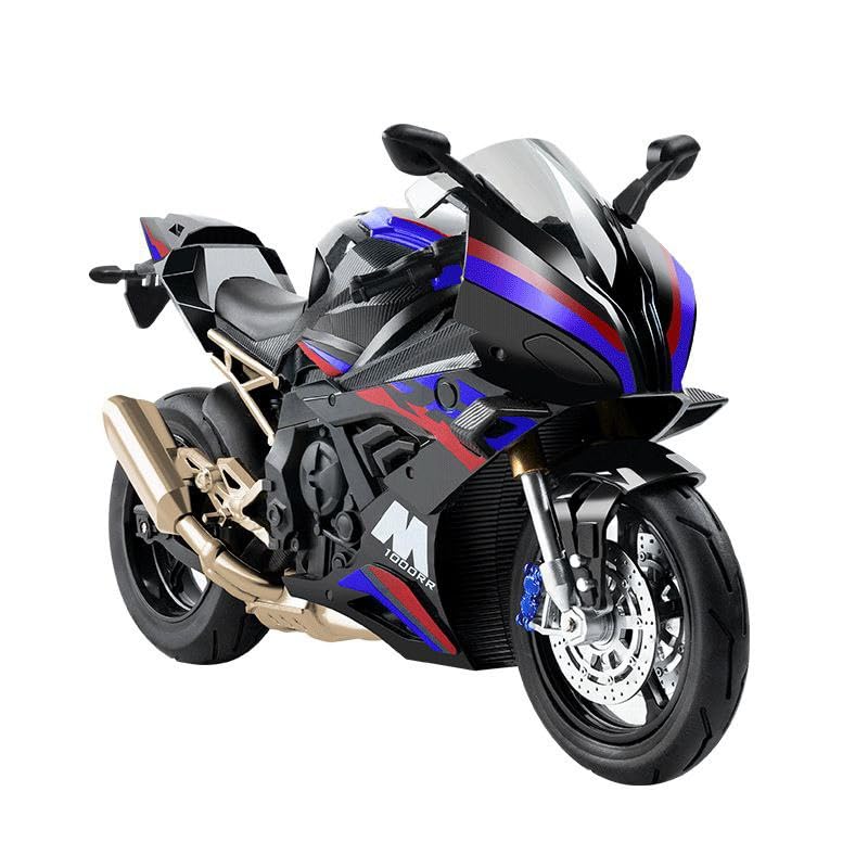 Image of Compatible for B-m-w S 1000RR Motorcycle DieCast Model, Suspension and Hand Free Roller, Toy Motorcycle Collection with Music Lighting Toy for Kids (B-M-W S 1000RR - Black)
