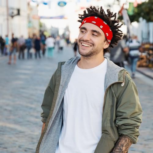 2-Pack Paisley Bandana Scarves for Women & Men, 53x53 cm Lightweight Cotton Head Wrap, Versatile Neckkerchief for Outdoor, Fashion, or Hair Accessory2