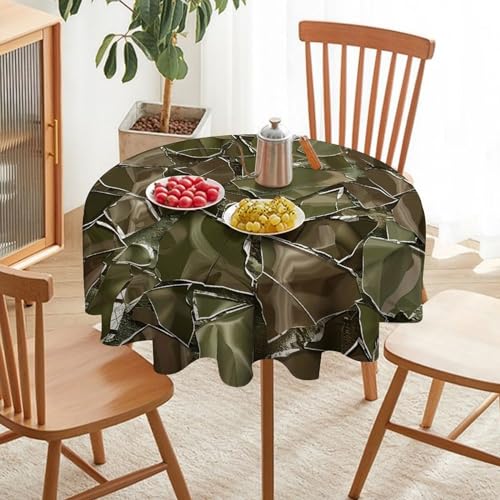 Nappe ronde imperméable 177,8 cm lavable linge de table mariage verte