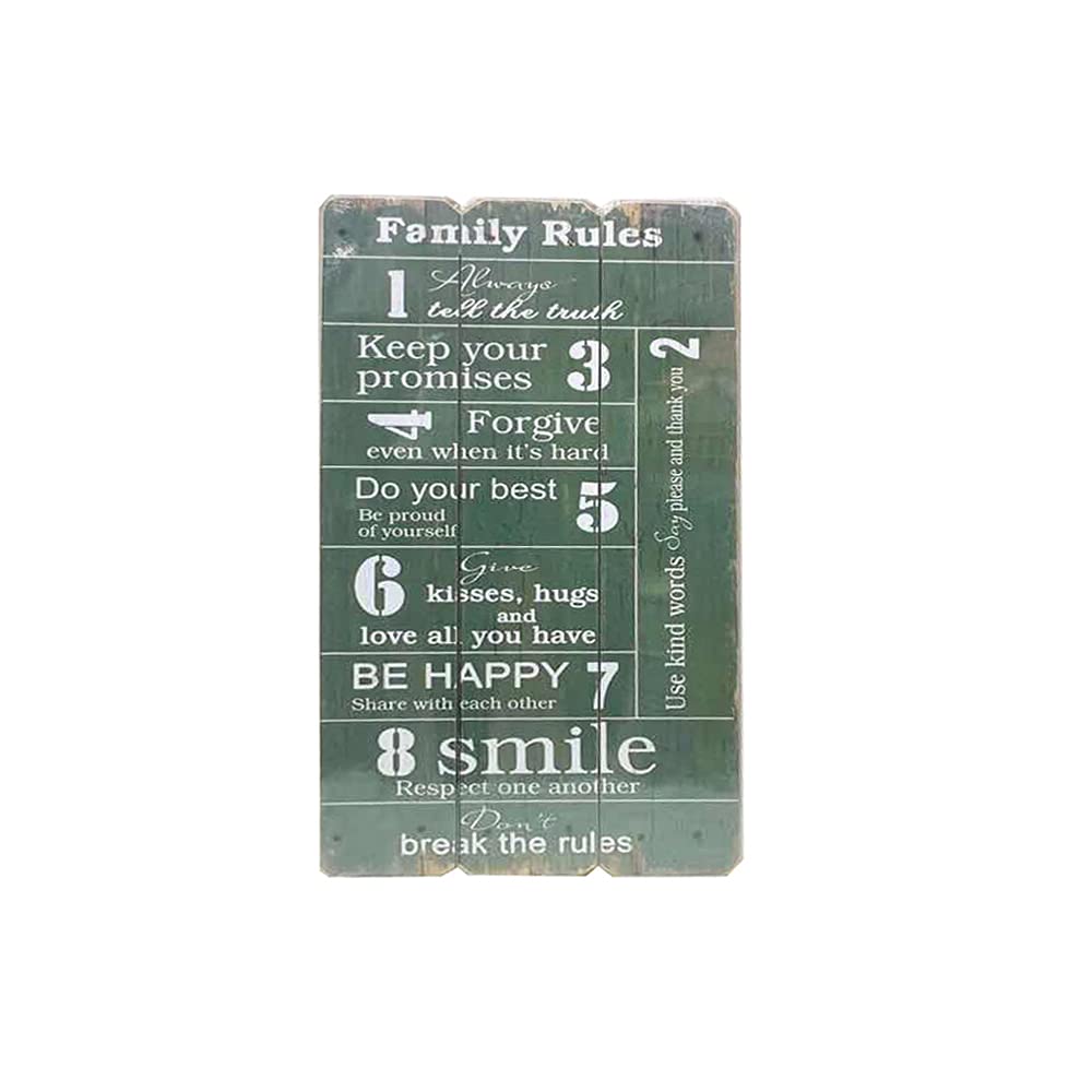 Makeup Toy Wooden Wall hanging Printed Family Rules and Importance of family Sign Board Wall Plaques Poster For Home Gift Bedroom Livingroom Decoration (Style-2)