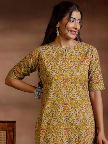 Image of Libas Printed Cotton Straight Kurta With Palazzo